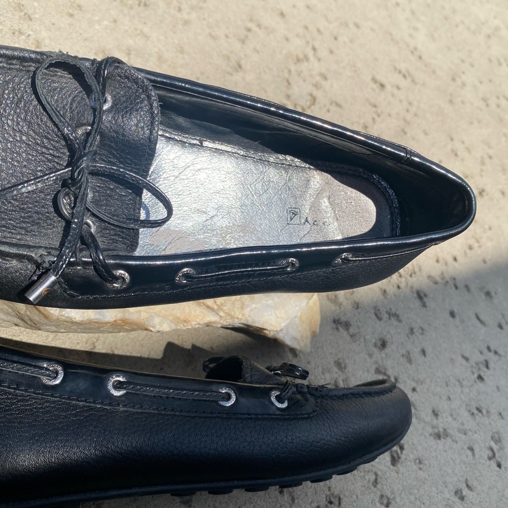 Sperry Black Leather Loafers women’s 6.5 - Picture 3 of 9